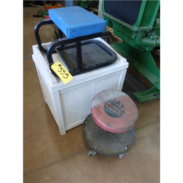 2- Stools (one is missing wheels) and white