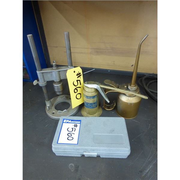 Vintage drill press and hole saw