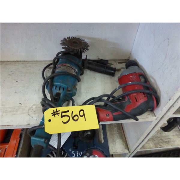 Makita grinder & Milwaukee drill