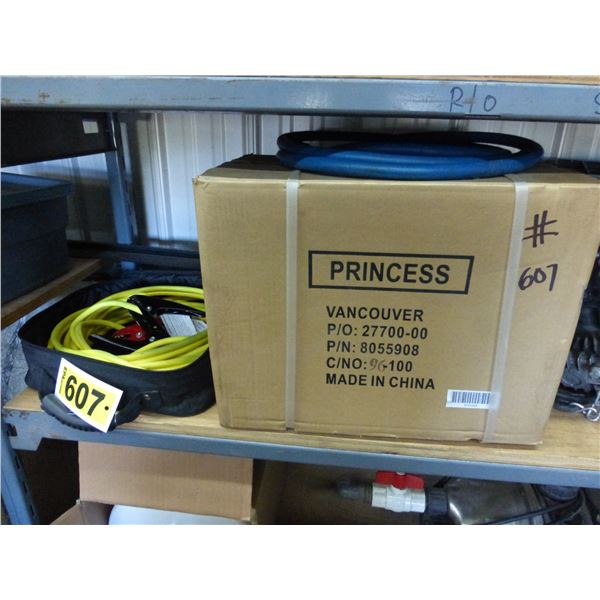 Booster cable, press. washer hose and reel