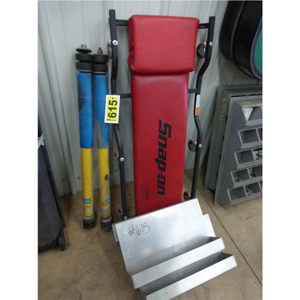 Shocks, creeper, alum. Storage shelves