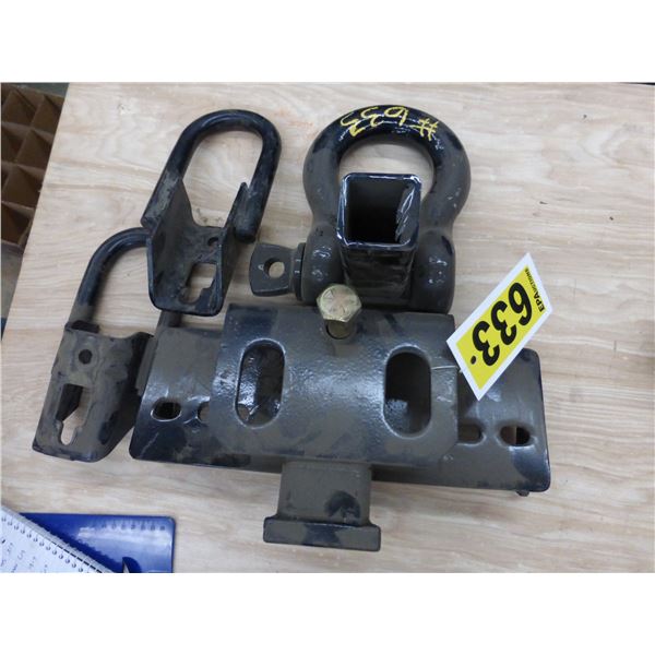 Hitch receiver, clevis hitch and tow hooks