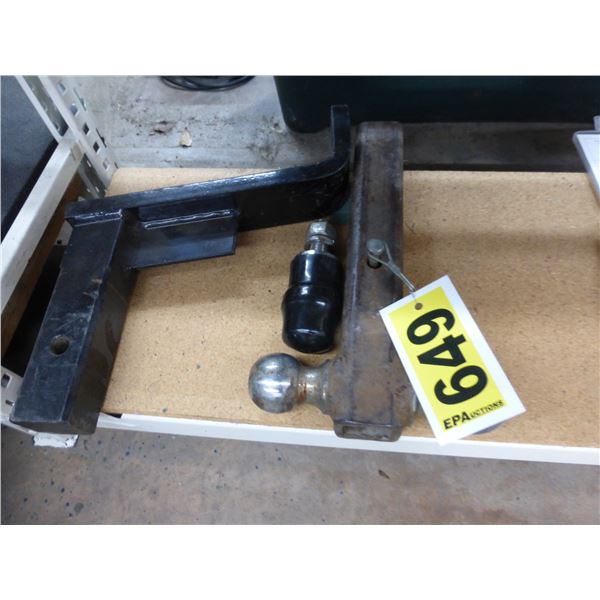 2- Trailer hitches and 1- trailer ball