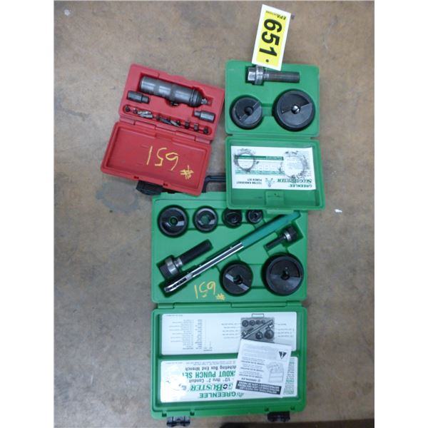 Greenlee knock out sets, impact driver