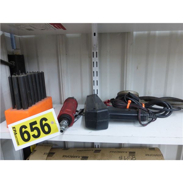 Air die grinder, timing light, engine vac gauge and center punches