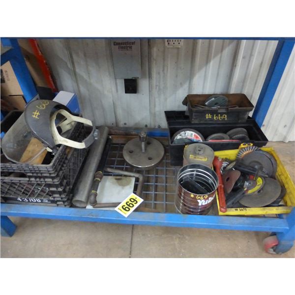 Vice, grinding disc, face shield and misc.