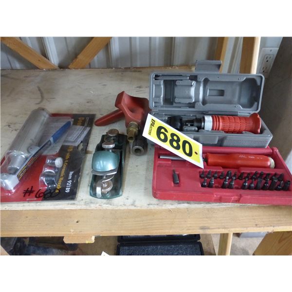 Mac screwdriver, impact driver, plane, sand blast nozzles