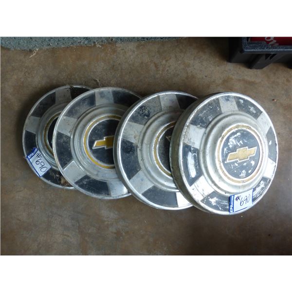 4- Chev hubcaps