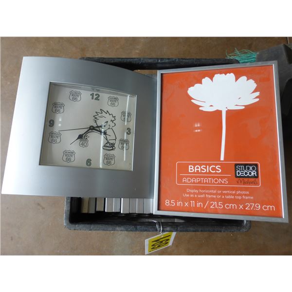 Picture frames, 8 1/2" x 11" & Route 66 clock