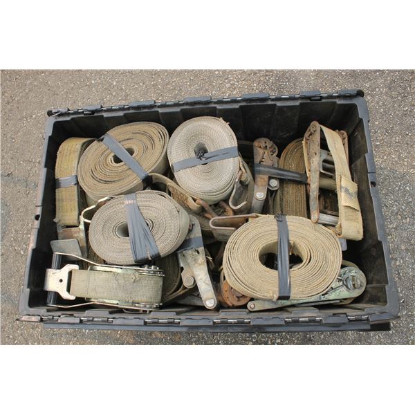 Crate of tie down straps
