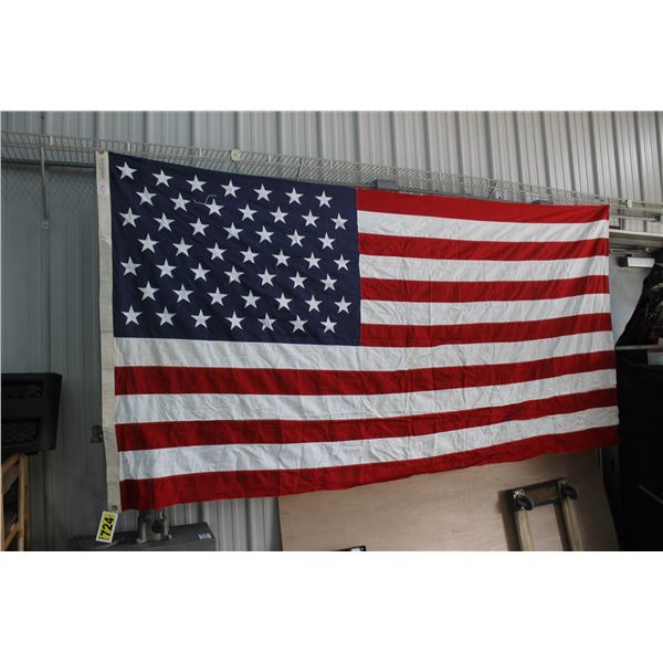 American flag, double sided, approx. 112" x 54", heavy material