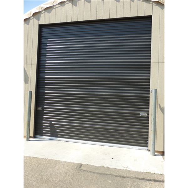 Pantheon metal roll up door, approx. 12' x 13' c/w brand new motor & controller