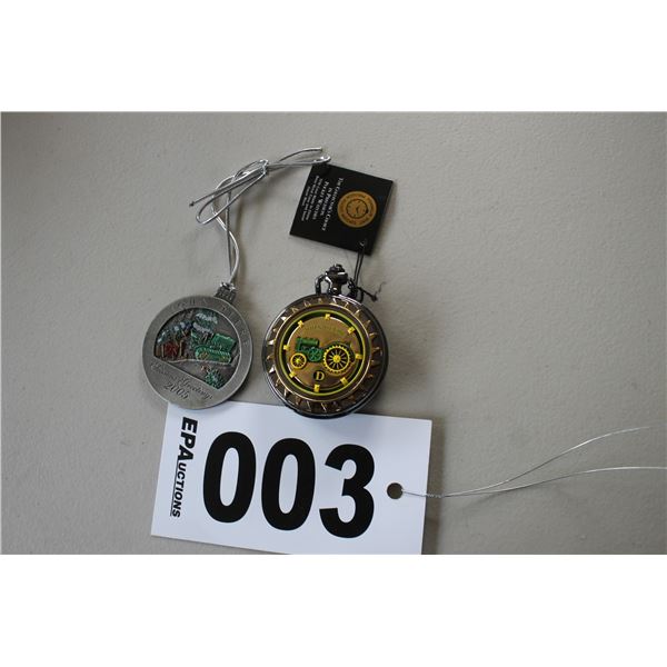 JD Model D pocket watch and JD Christmas ornament