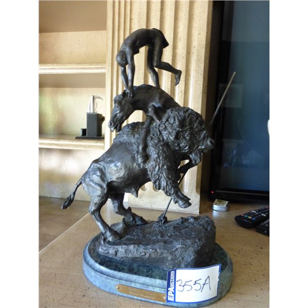 Bronze buffalo horse, 16"H x 12"W