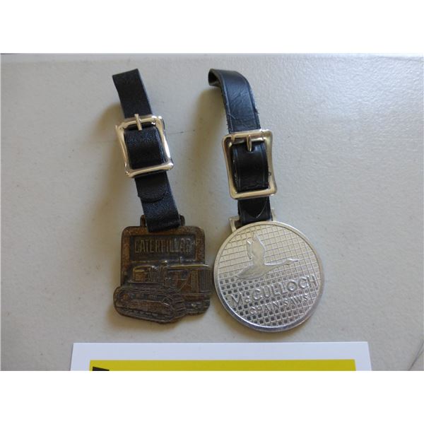 Caterpillar fob with strap, McCullough fob with leather strap