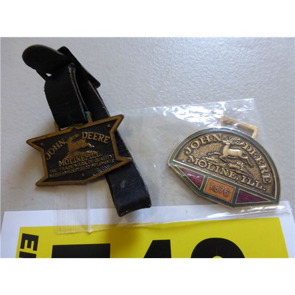 JD/Moline 1876 fob and JD Moline fob with strap