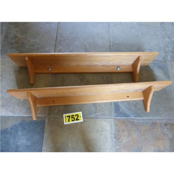 2- Oak shelves, 36" x 5 1/2"