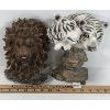 Image 1 : LOT OF 2 - RESIN LION AND TIGER FIGURES