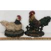 Image 1 : LOT OF 2 - ROOSTER AND HEN CAST IRON DOORSTOPS