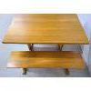 Image 2 : LOT OF 3 - PINE TABLE & BENCH SET - SEE ALL PICS