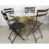 Image 2 :  GLASS TOP METAL GARDEN TABLE W/ CHAIRS