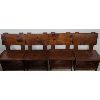 Image 6 : CUSTOM MADE MAHOGANY FINISH SOLID WOOD TABLE W/ LEAF AND BENCH CHAIRS