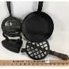 Image 1 : LOT OF 4 - CAST IRON TRIVETS - SAD IRON - ETC.