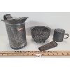 Image 1 : LOT OF 4 - PEWTER 1Q PITCHER, BOWL, SHAKER & ETC