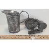 Image 2 : LOT OF 4 - PEWTER 1Q PITCHER, BOWL, SHAKER & ETC