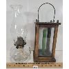 Image 2 : LOT OF 2 - WOODEN CANDLE LANTERN & OIL LAMP 