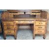 Image 1 : OAK ROLL TOP DESK W/ BRASS FEET