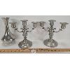 Image 1 : LOT OF 3 - SELANGOR PEWTER VASE INCL PEWTER CANDLESTICK HOLDERS