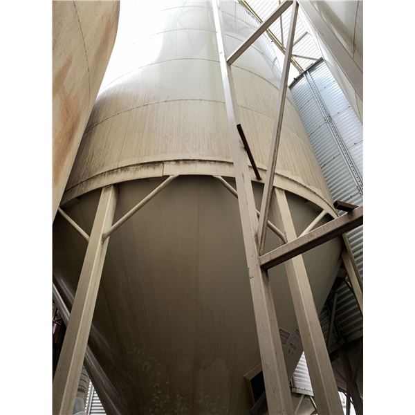 West Steel Smooth Wall Hopper Bottom Bin- 16' Diameter Approx 20' High + Hoppers - Purchaser is sole