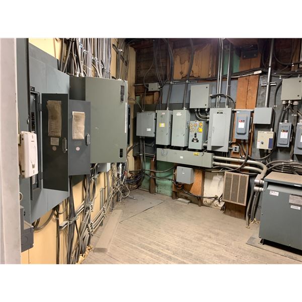 Room of Electrical Equipment + Panel Boxes, Transformer Sold Seperately - Purchaser is solely respon