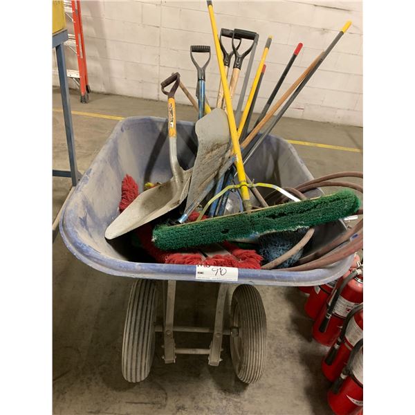 Poly Wheel Barrow with Tools - Purchaser is solely responsible for dismantling and removal of all lo