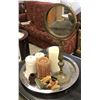 Image 1 : Decorative Tray of Candles & Mirror