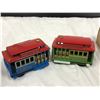 Image 2 : Lot of 4 Vintage Toy Cars; Swiss Valley Farms, Cable Cars, Etc...