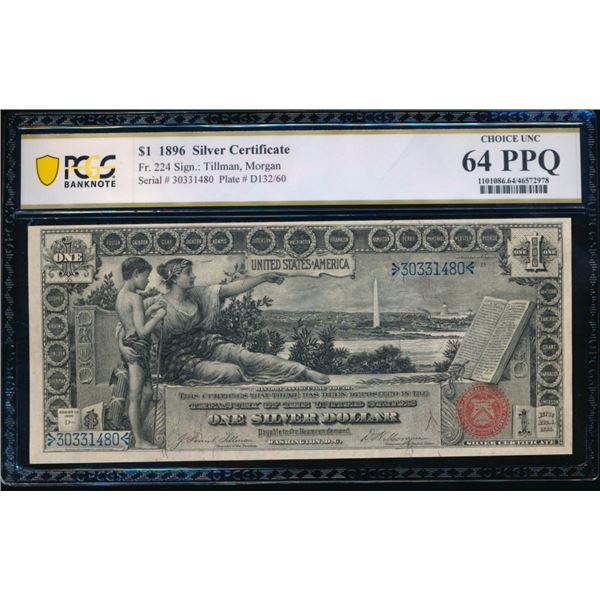 1896 $1 Educational Silver Certificate PCGS 64PPQ