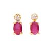 Image 1 : Plated 18KT Yellow Gold 1.32ctw Ruby and Diamond Earrings