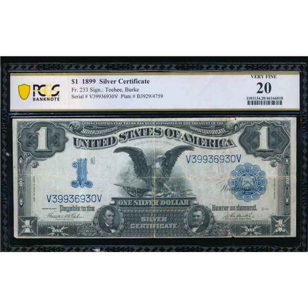 1899 $1 Black Eagle Silver Certificate PCGS 20