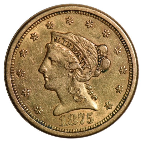 1875-S $2.5 Liberty Quarter Eagle Gold Coin