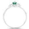 Image 2 : Rhodium Plated Emerald Ring
