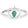 Image 3 : Rhodium Plated Emerald Ring