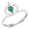 Image 1 : Rhodium Plated Emerald Ring