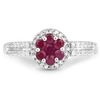 Image 2 : Plated Rhodium Ruby and White Topaz Ring