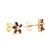 Image 2 : Plated 18KT Yellow Gold 1.03cts Garnet and Diamond Earrings