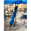 Image 2 : Set of 2 blue patio umbrellas with bases