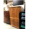 Image 2 : 4 Door Wood Pine Cabinet 36in W 24in D 56in H