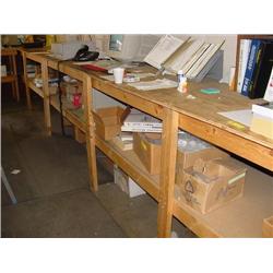 (7) WOODEN WORK TABLES