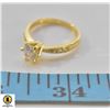 Image 1 : NEW SIZE 6.5 GOLD PLATED CHANNEL 6X6MM CZ RING